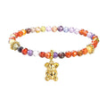 A multi-colored bead bracelet with a gold-plated koala charm Bracelet.