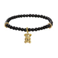 Black Agate beaded Bracelet and a gold-plated koala charm.