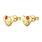 18K GOLD VERMEIL KOALA WITH RED ENAMEL FLOWER EARRINGS Kuddli & Co