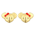 18K GOLD VERMEIL KOALA WITH RED ENAMEL BOW EARRINGS Kuddli & Co