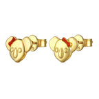 18K GOLD VERMEIL KOALA WITH RED ENAMEL BOW EARRINGS Kuddli & Co