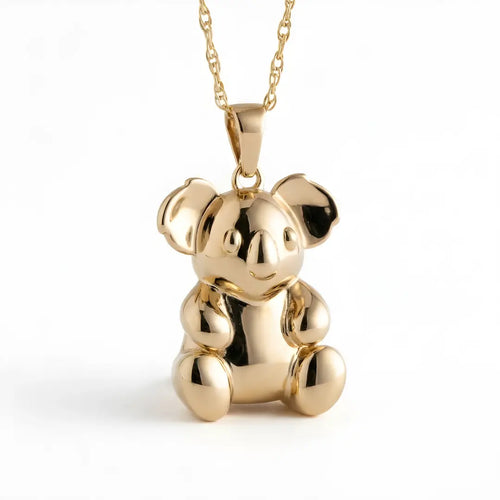 9ct Gold Koala pendant on a white background