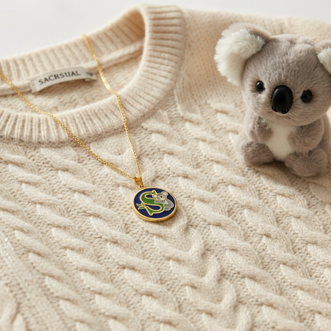 Koala Gold Plated Initials Pendant