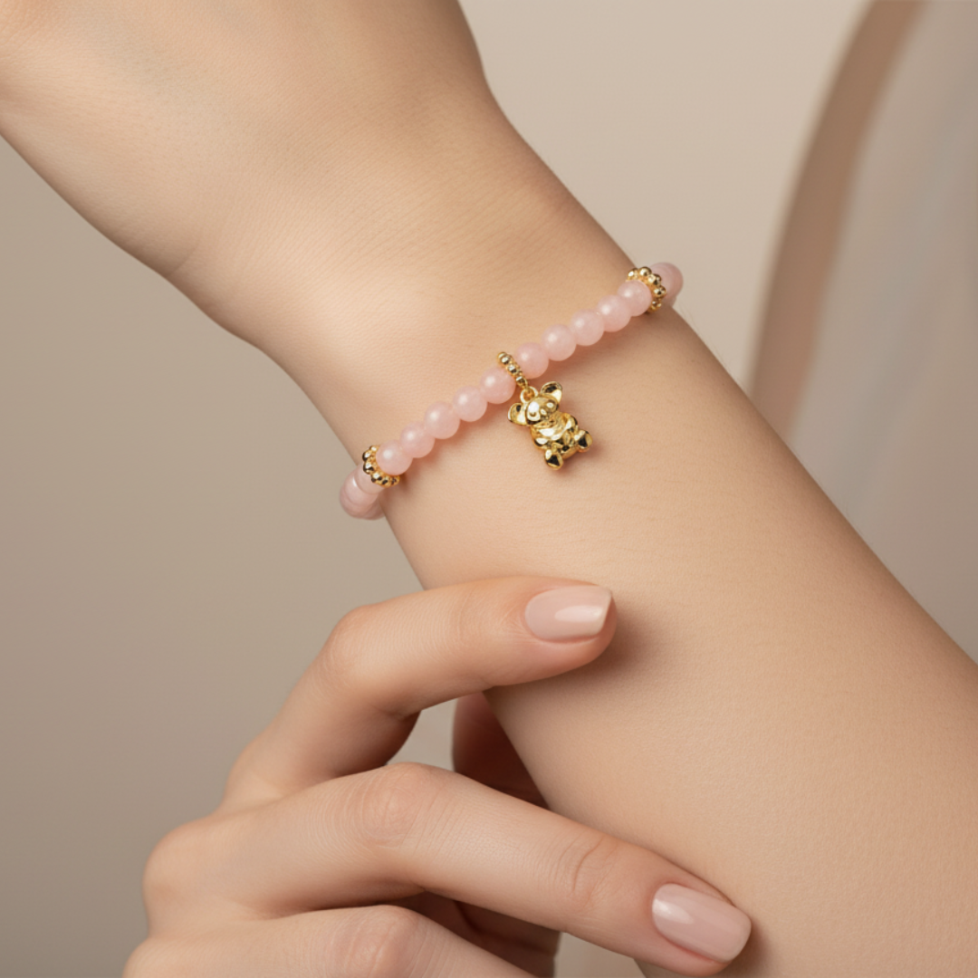 Koala Beads Bracelet - Rose Quartz