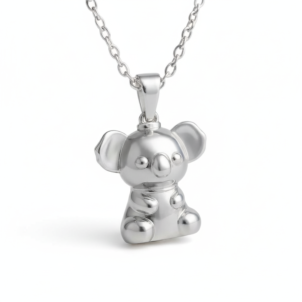 Sterling Silver 3D Koala Pendant