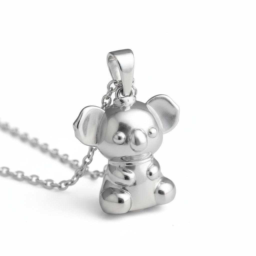 Sterling Silver 3D Koala Pendant