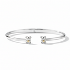 Sterling Silver Koala & 10k Gold Plated Heart Bangle